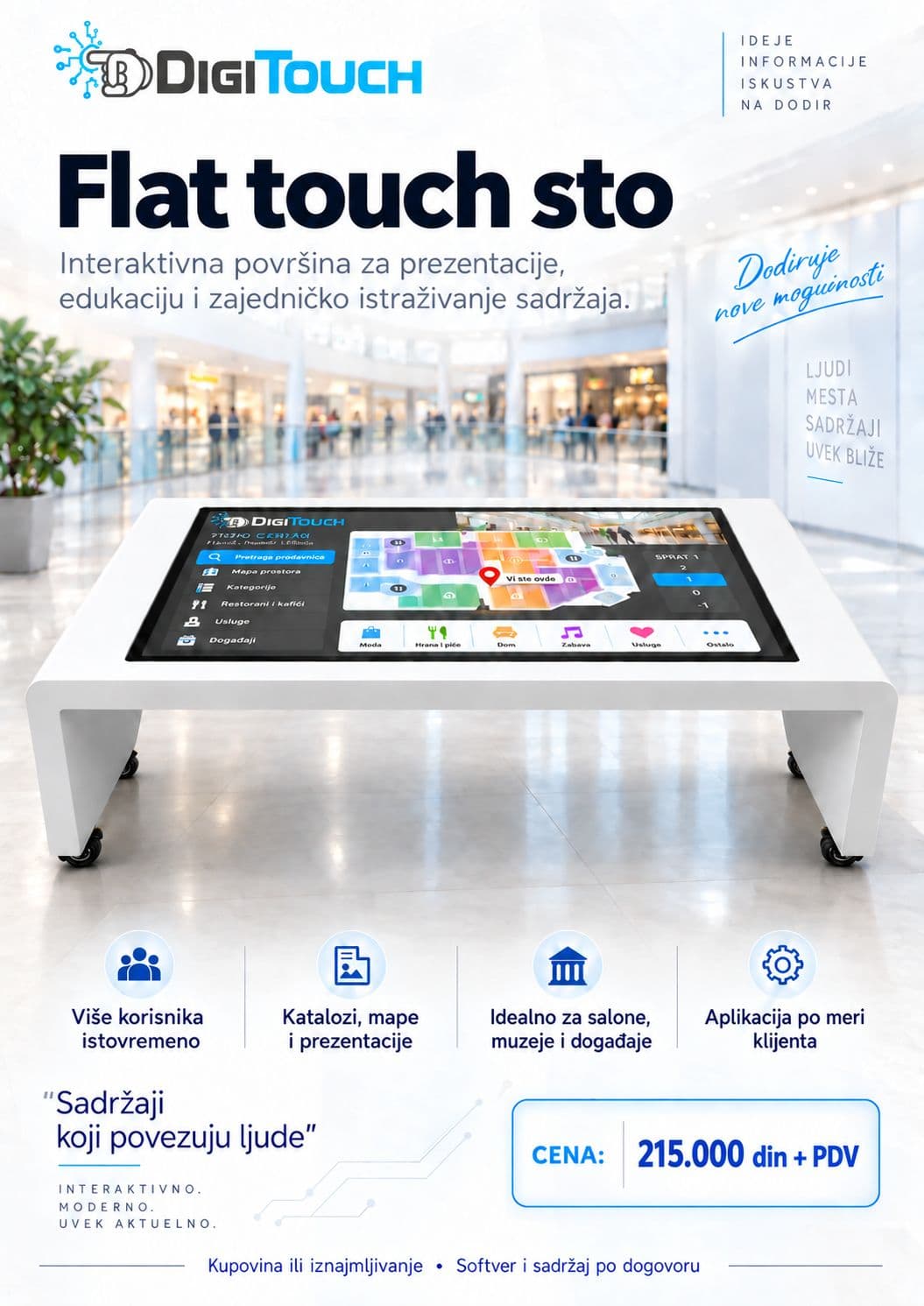 DigiTouch flat touch sto za prezentacije, muzeje i događaje