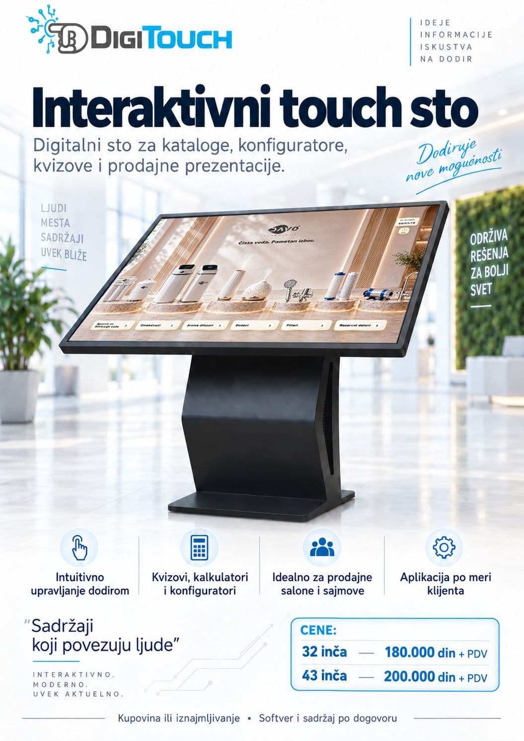 DigiTouch interaktivni touch sto za prodajne prezentacije